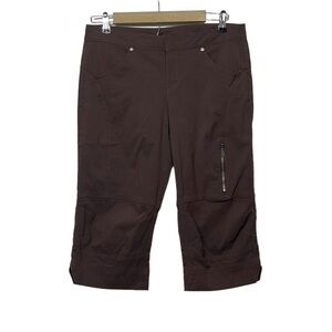 Athleta Size 8 Brown Cropped Capri Pants Y2K Style Retro Neutral Baggy Sporty